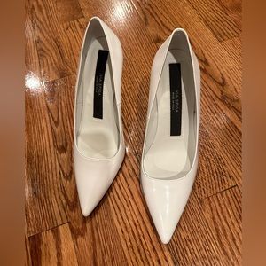 Via Spiga white leather pumps